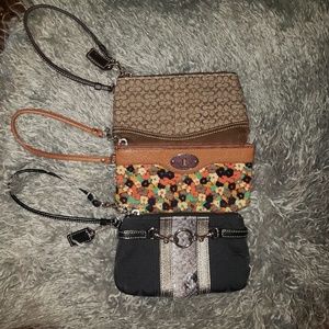 3 WRISTLET LOT!!!! COACH AND FOSSIL